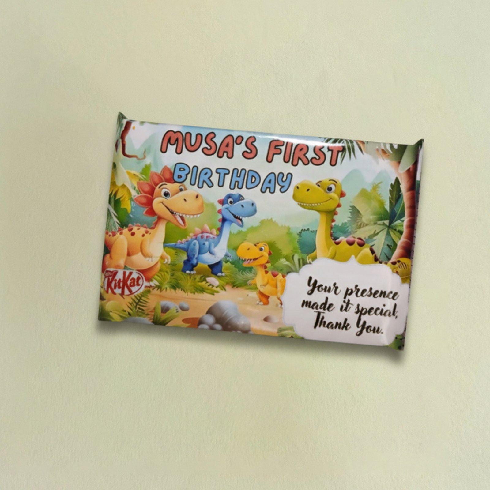 Colourful Halal certified KitKat Birthday Favour by Favour Celebrations, perfect for kids' party giveaways.