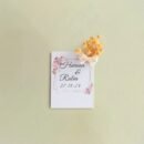 Exquisite square dry flower chocolate with edible rose and lavender, elegantly wrapped as a wedding or celebration favour.